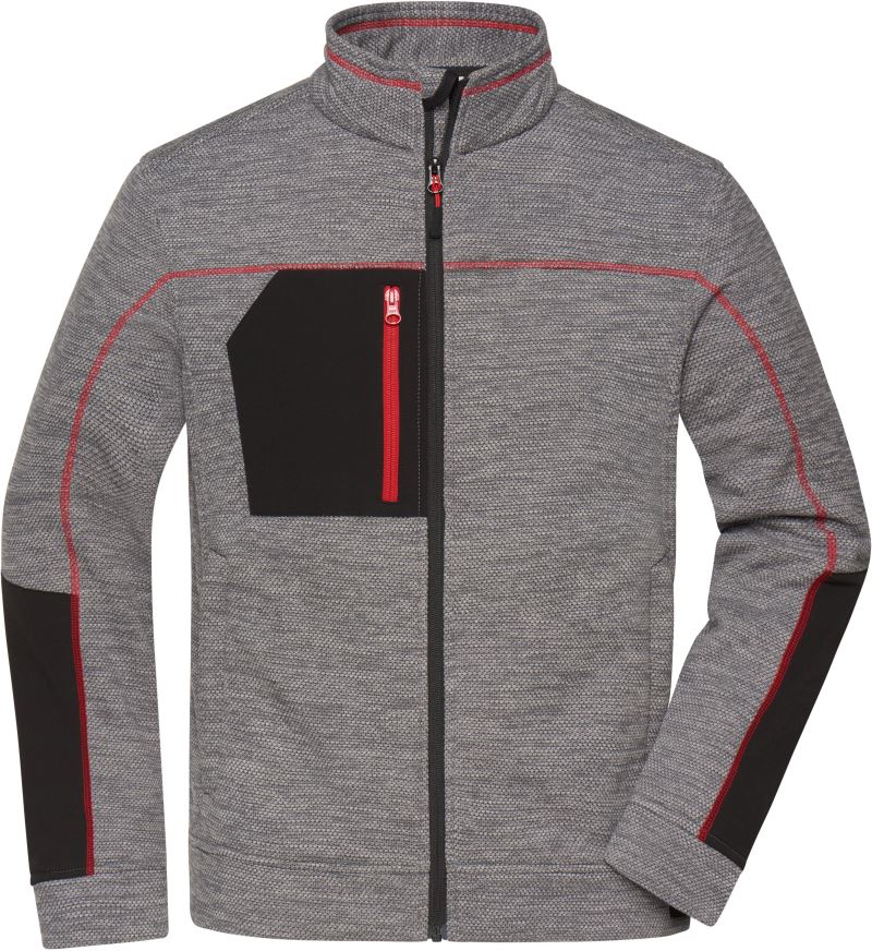 carbon melange/black/red