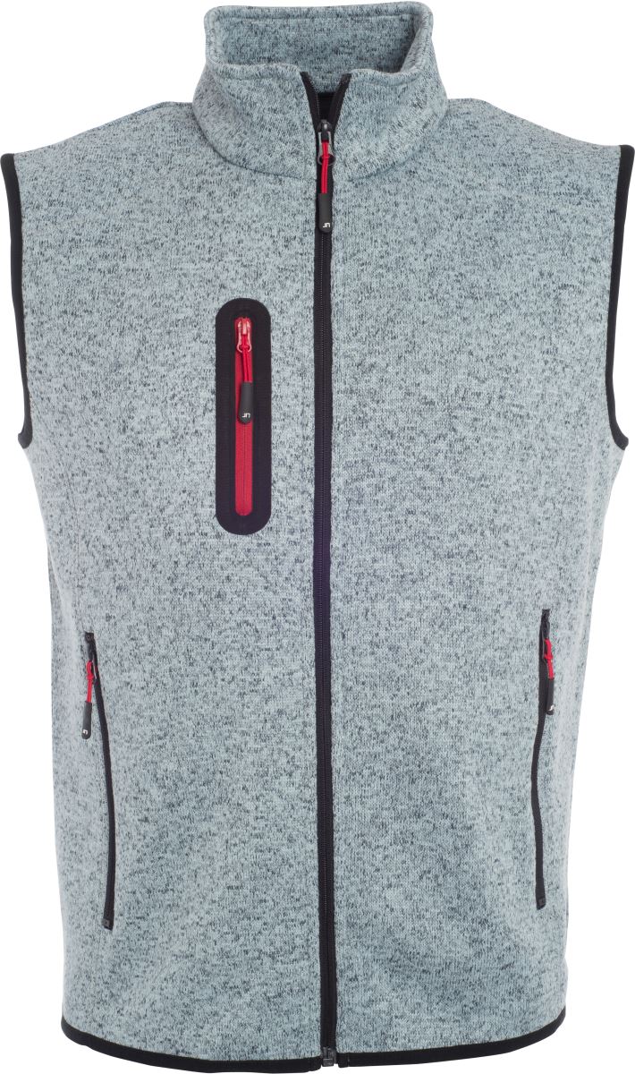 light grey melange/red