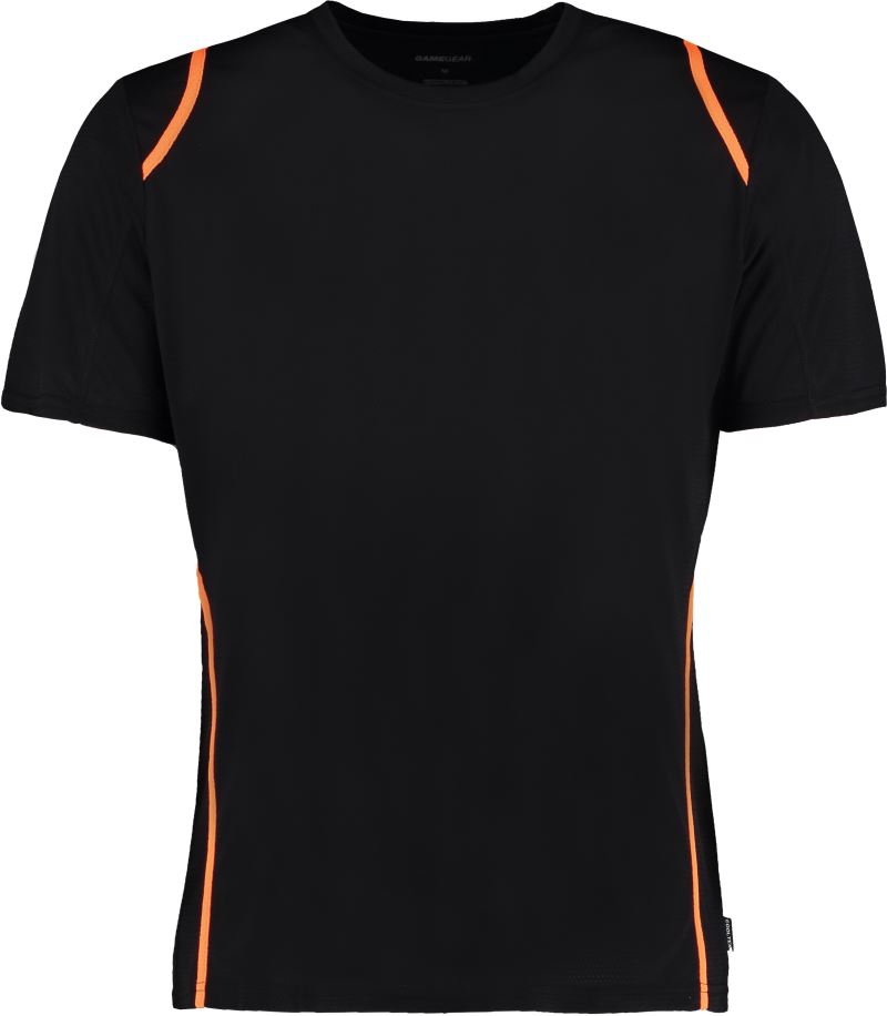 black/fluorescent orange