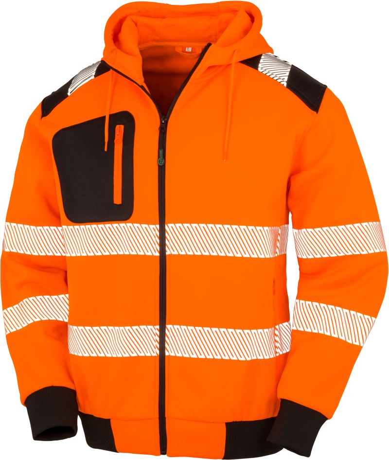 fluorescent orange/black