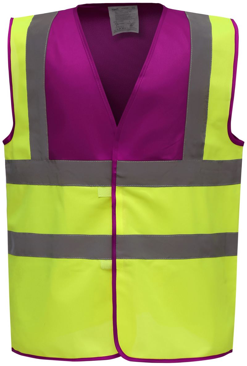 raspberry/hi vis yellow