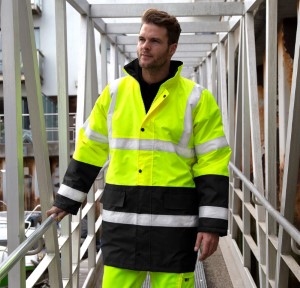 fluorescent orange/black